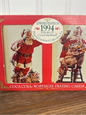 Coca-Cola White and Red Limited Edition 1994 Playing Cards Tin